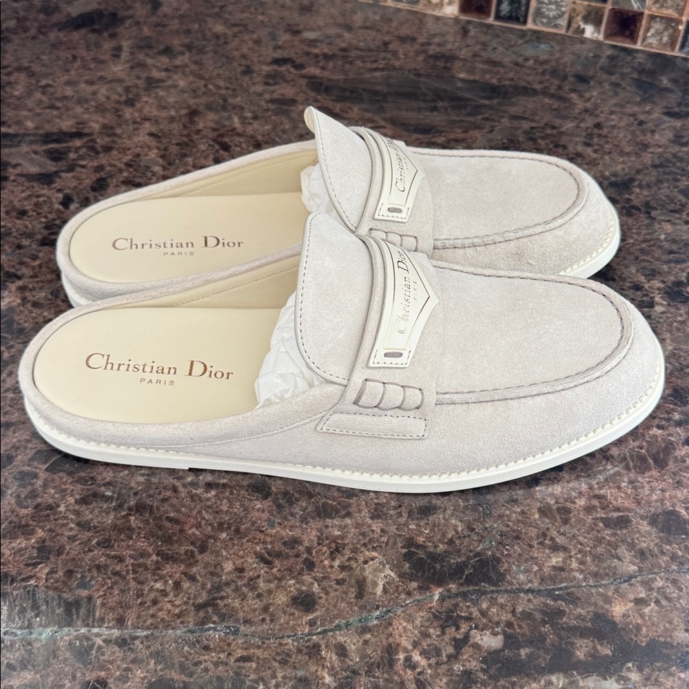 Christian Dior Dior boy slide mocassin loafer mule flat white slip on sz 39.5 - Picture 3 of 10